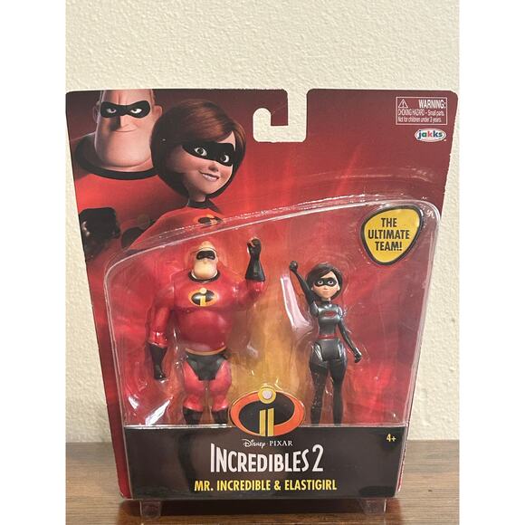 jakks Pacific Disney Pixar Incredibles 2 Elastigirl & Mr. Incredible Figures New - Picture 1 of 7